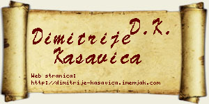 Dimitrije Kasavica vizit kartica